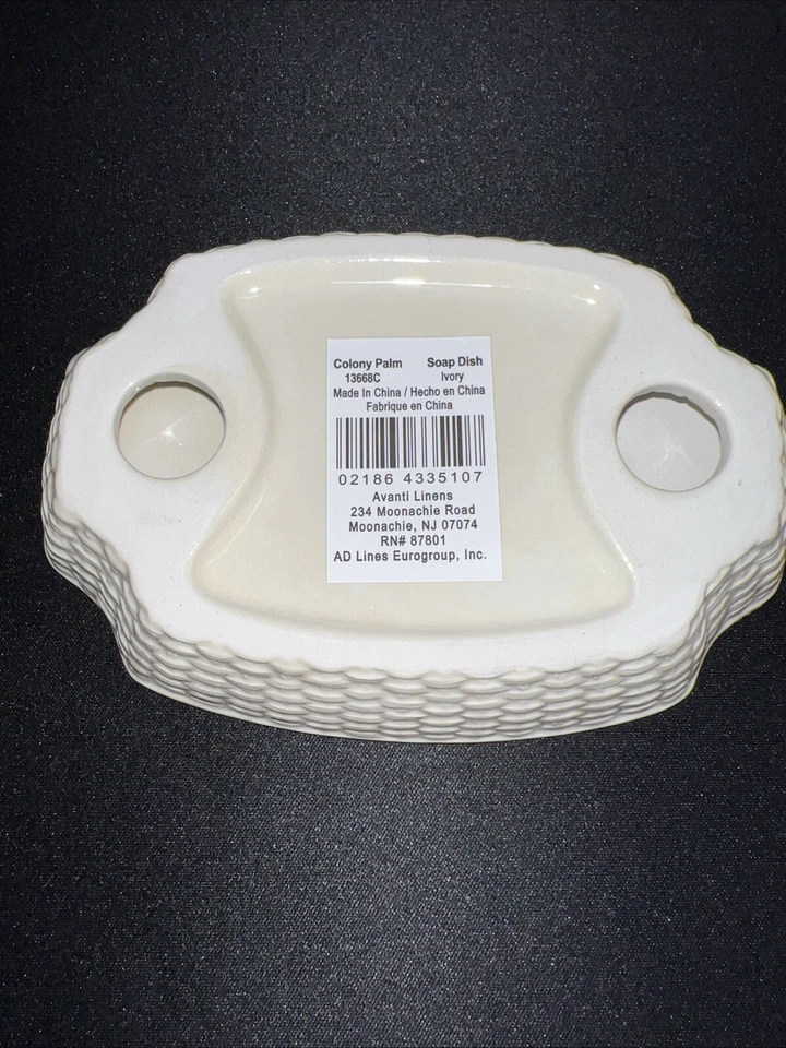 Jabonera de cerámica texturizada Avanti Colony Palm Tree, nueva con etiquetas Foto 4 de 4