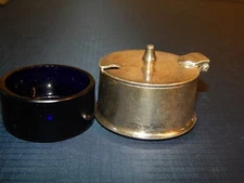 Peninsular & Oriental Steamship Condiment container silver plated w/insert