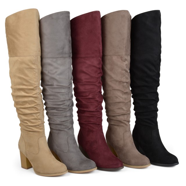 taupe wide calf boots