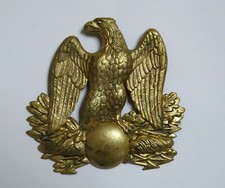 PLAQUE AIGLE, aigle et son foudre, sabretache, shako, giberne, ancienne, aigle 