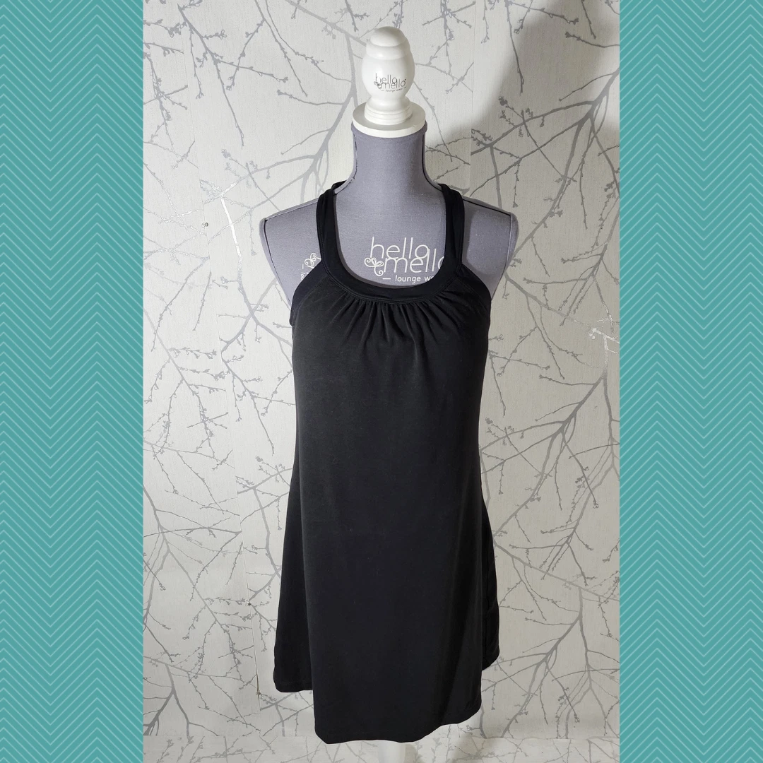 Prana Black Halter Neck Cantine Dress w Built In Bra Women s M