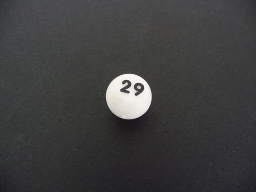 Spare Parts - CHAD VALLEY BINGO WHITE NUMBERED BALLS (No 1 to 45) - 0.5"/ 12.5mm - Picture 31 of 43