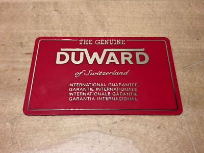Neu - DUWARD - Internationale Garantiekarte - Für Uhren - Spanisch