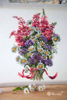 Merejka Counted Cross Stitch Kit The Field Bouquet K-95