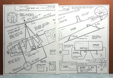 AVRO C.6A AUTOGIRO BALSA FREE FLIGHT MODEL AIRPLANE PLANS 16" WINGSPAN