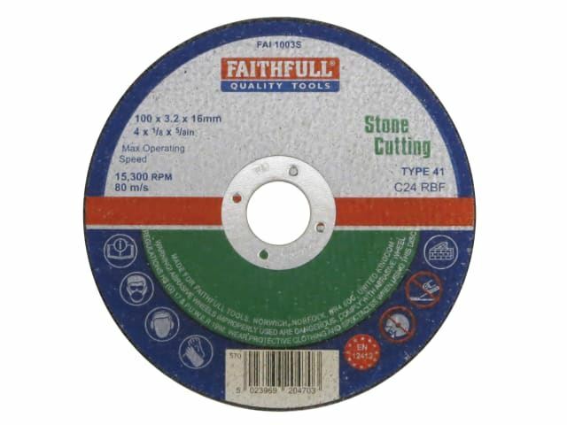 Faithfull - Stone Cut Off Disc 100 x 3,2 x 16mm