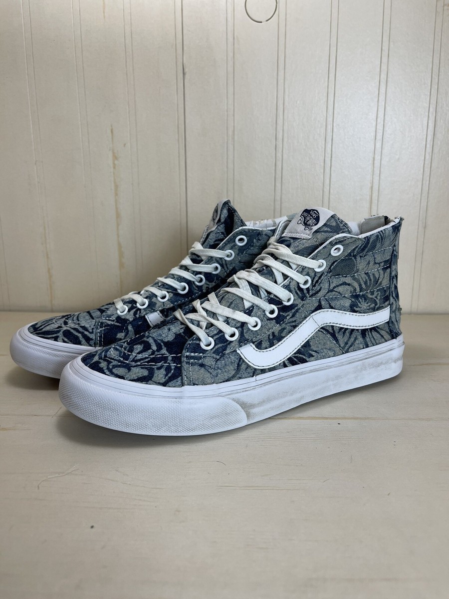 Indigo Tropical Sk8 Hi Slim White Vans Sk8 Hi Slim Zip Indigo
