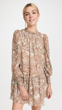 Ulla Johnson MAJA Long Sleeve Ruffled Bohemian Mini Dress Size 0