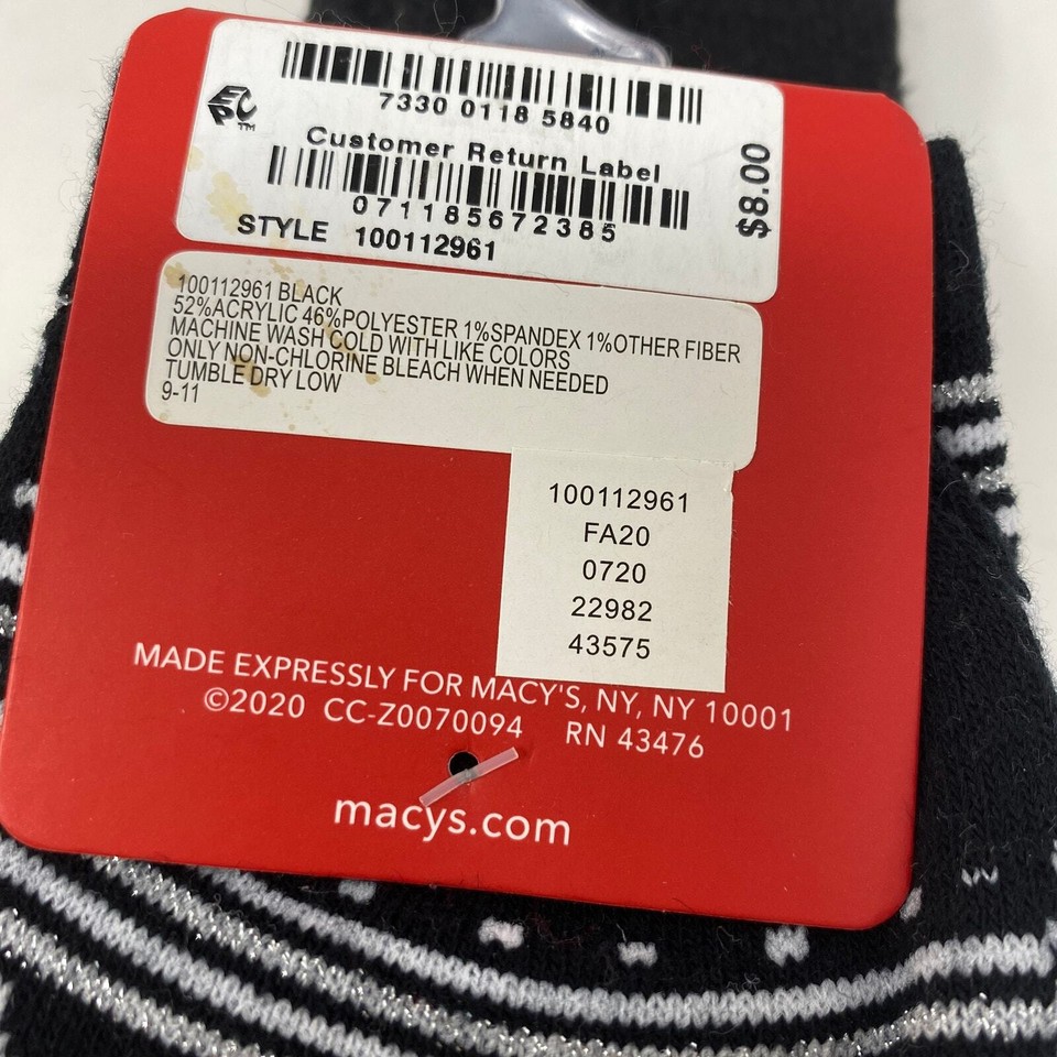 Black Thick Winter Holiday Fair Isle Socks New One Size Fits Most eBay