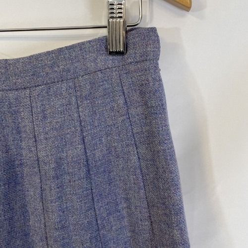 Vintage Wool Pleated Purple Plaid Skirt Edinburgh Woollen Mill Scotland Size 12 - Picture 8 of 18