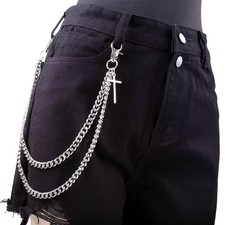 Pants Chain for Men Women Halloween Costumes Cross Jeans Long,
