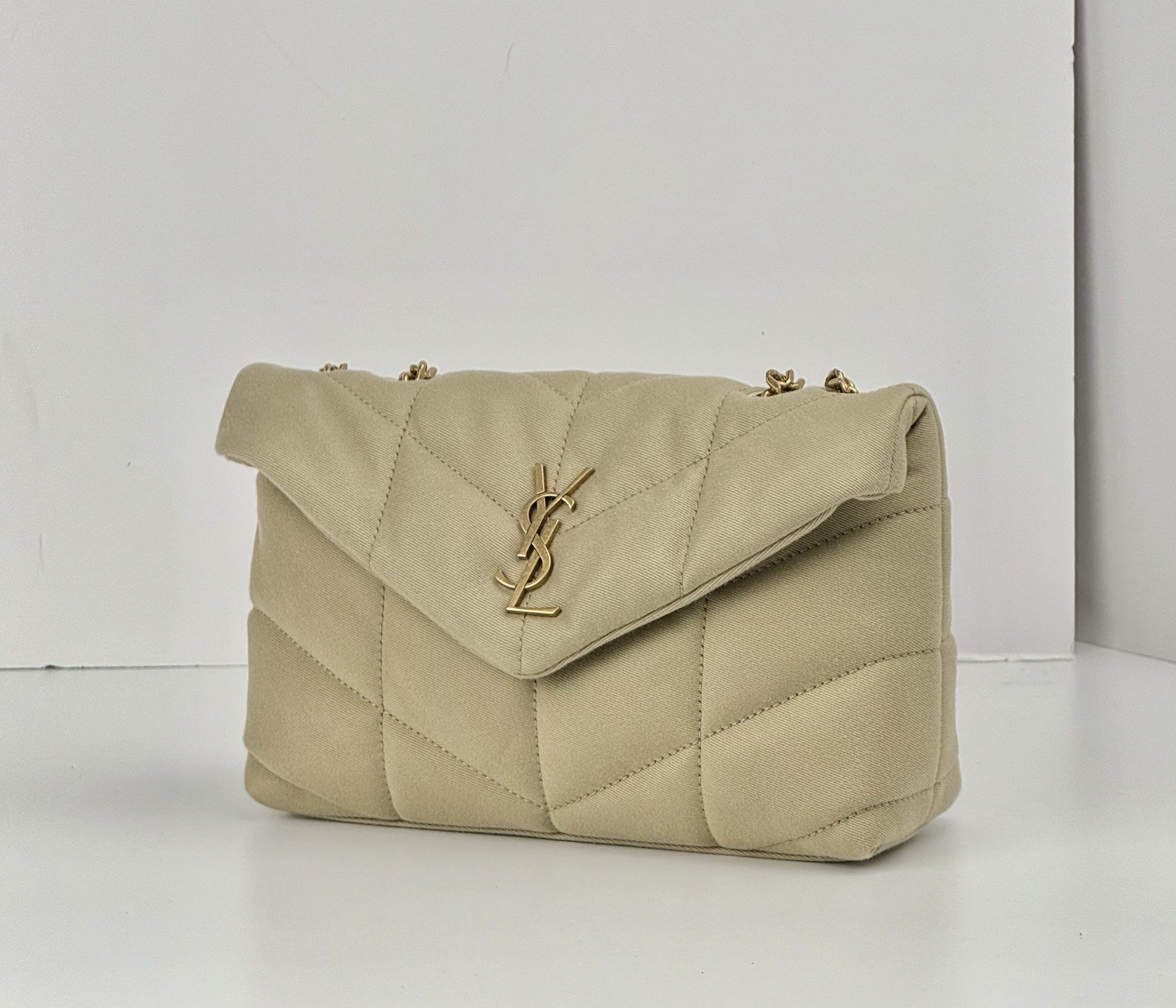 Borsa a tracolla Saint Laurent Puffer giocattolo in tela trapuntata