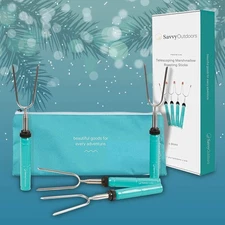 Marshmallow Roasting Sticks Hot Dog Smores Skewers Fire Pit Camping Campfire BBQ