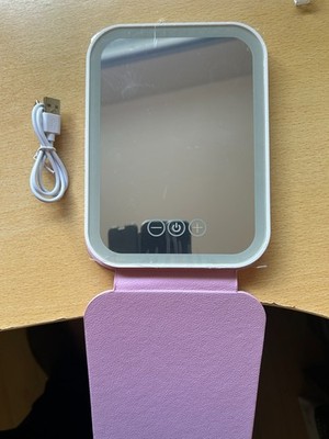 Weihnachten LED Schminkspiegel, 3 Farben Licht, Touchscreen für Reisen, dimmbar