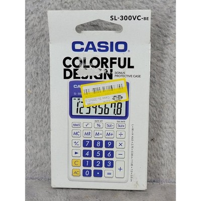 Casio SL-300VC-BE Colorful Design Solar Handheld Calculator Blue White