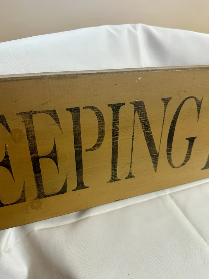 Vintage 90s Primitive Country 26” Hand Painted Wood Wooden Sign The Keeping Room - Image 3 of 4
