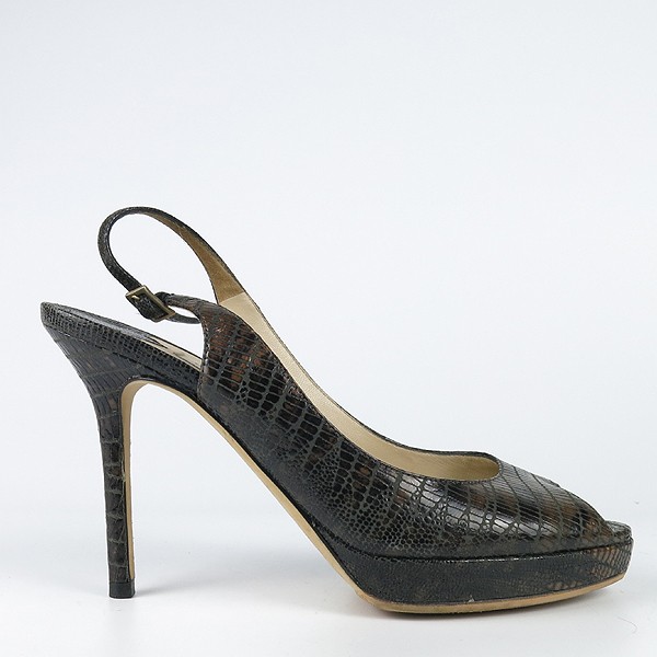 JIMMY CHOO Python Pattern Leather Open Toe Women'… - image 3