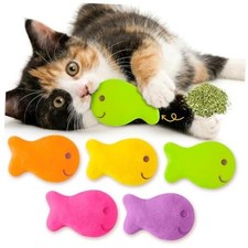 Goldfish Catnip Stuffed Toys for Cats - 5P Black Cat Colorful Fish