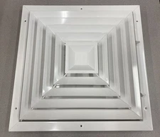 HART & COOLEY 1102ML- 18 X 18 WHT CEILING DIFFUSER STEP-DOWN MULTI-LOUVER DAMPER