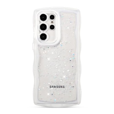 Samsung Galaxy S26 Ultra 5G Case 6.9'' Cute Curly Wave Star Glitter TPU Soft
