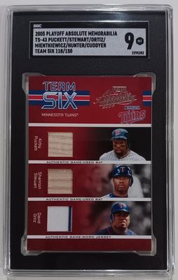 #ad Kirby Puckett David Ortiz Torii Hunter 2005 Team Six SP 150 SGC 9 quot;eBay 1 1quot; $150.00