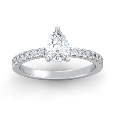 2Ct Lab Grown Diamond 14k White Gold Engagement Ring Size 7 for Women