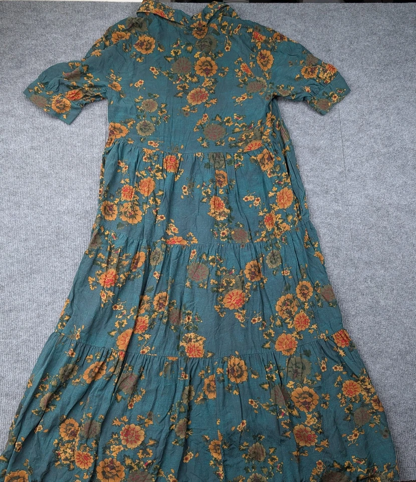Vestido Natural Life Mujer Mediano Rebecca Verde Floral Boho Cottagecore Foto 4 de 4