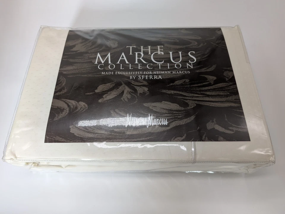 Sferra Marcus Dot Ivory King Sheet Set 4 PC 100% Pima Cotton Sateen 400TC NEW - Image 2 of 4