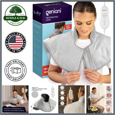 Large Electric Heating Pad with 6 Settings, Perfect for Neck and Shoulder Relief