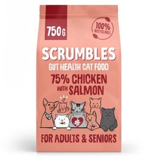 Scrumbles All Natural Dry Cat Food With 75% Chicken and Fresh Salmon, High Prot
