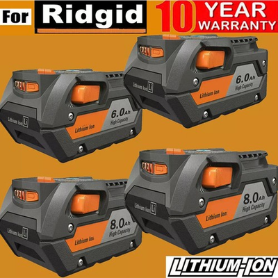 #ad PACK for Ridgid R840085 8.0Ah Lithium Battery Rigid 18 Volt R840087 6.0Ah Tools $25.69