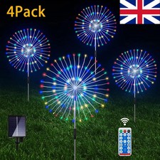 UK 2~4PCS Solar Lights Outdoor Garden 150LED Solar Powered Firework Light Lamp !