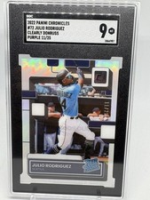 2022 Panini Clearly Donruss JULIO RODRIGUEZ Rated Rookie Purple /25 SGC 9 (E456)