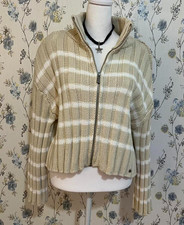 DKNY Women's Cream and Tan Jumper