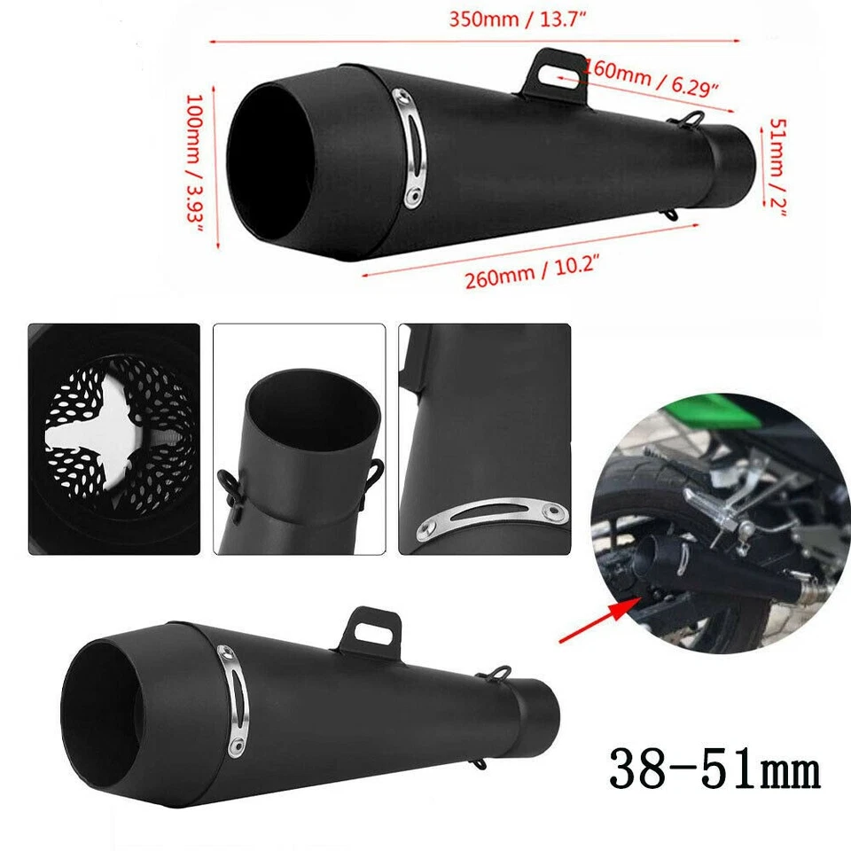 Tubo silenciador de escape universal para motocicleta 38-51 mm antideslizante con DB Killer M4 NUEVO Foto 2 de 4