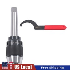 Heavy Duty Keyless Drill Chuck 1/32-1/2" MT3 Shank w/ APU16 Wrench