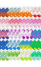 50pc. Mini Pop It Bubble Fidget Toys, Keychains Bulk for Party Favors- Tie-Dye
