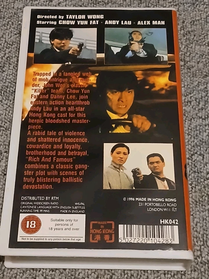 Rich and Famous * VHS * Chow Yun Fat * Andy Lau * FSK 18 * - Bild 2 von 2