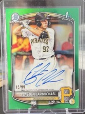 Easton Carmichael 2025 Bowman Draft Chrome Auto Green Refractor /99