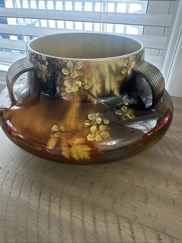 Rare Rookwood Floral Pottery Bowl Albert R Valentien 1884 - 1905 Antique