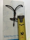 Bob Siemon Nail and Copper Wire Cross 1 inch long  Pendant on Leather Cord, 30"