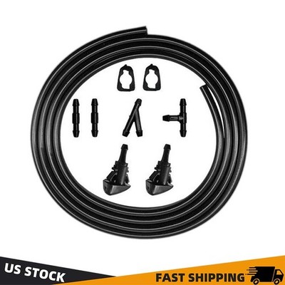 Car Windshield Wiper Washer Squirter Nozzle Spray Jet Kit Fluid Hose Universal