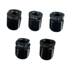 5PCS Gear Shift Knob Thread Adapter Kit - Aluminum Alloy Universal Manual Black