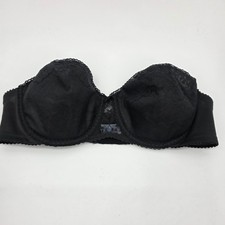 Vintage Maidenform 4155 Pretty Shapely Strapless Bra Unlined UW Womens 36C Black