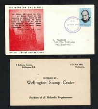New Zealand 1965 7d Churchill First Day Cover FDC + insert