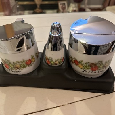 Vintage Gemco Serving Ware Salt Cellar Pepper Pot Sugar Bowl Cream Server 1971