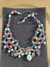 Carolee Beaded Necklace - Hook Clasp Beautiful Bead Necklace Pink & Blue — photo 3