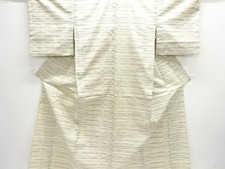7623748: JAPANESE KIMONO / ANTIQUE KIMONO / SILK / TSUMUGI / WOVEN STRIPE