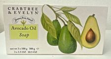 Crabtree Evelyn AVOCADO OIL Soap Bars Set Of 3 VINTAGE 1995 Great Britain New