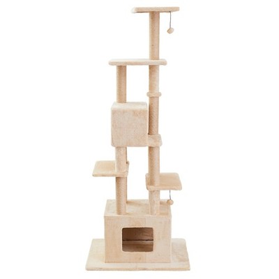Two by Two Augusta - Beige Scratching Post Cat Furniture - 72 in. Tall